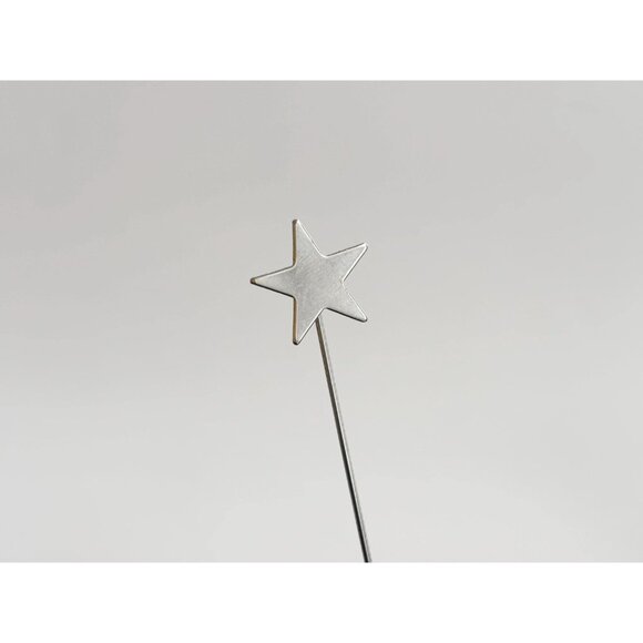 Star Shaped Silver Toned Classic Vintage Stick Pin | Hat Pin | Lapel Pin - Picture 3 of 10